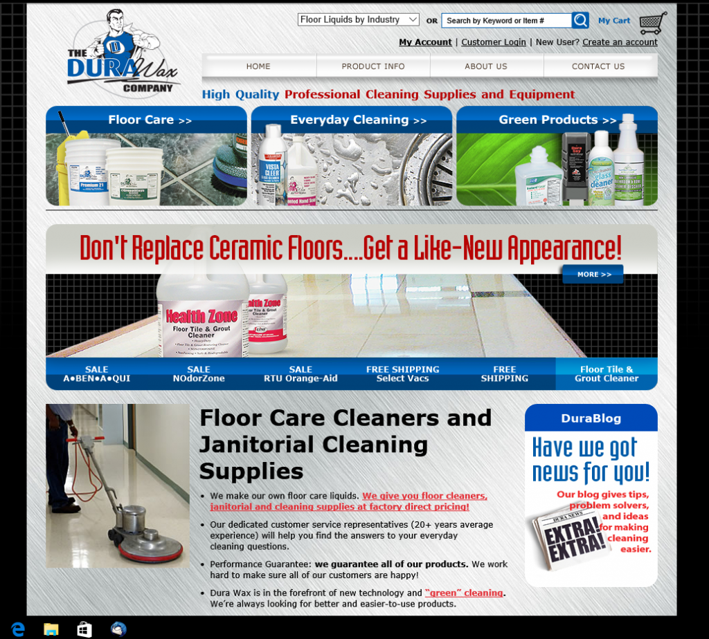 Old Dura Wax Website home page